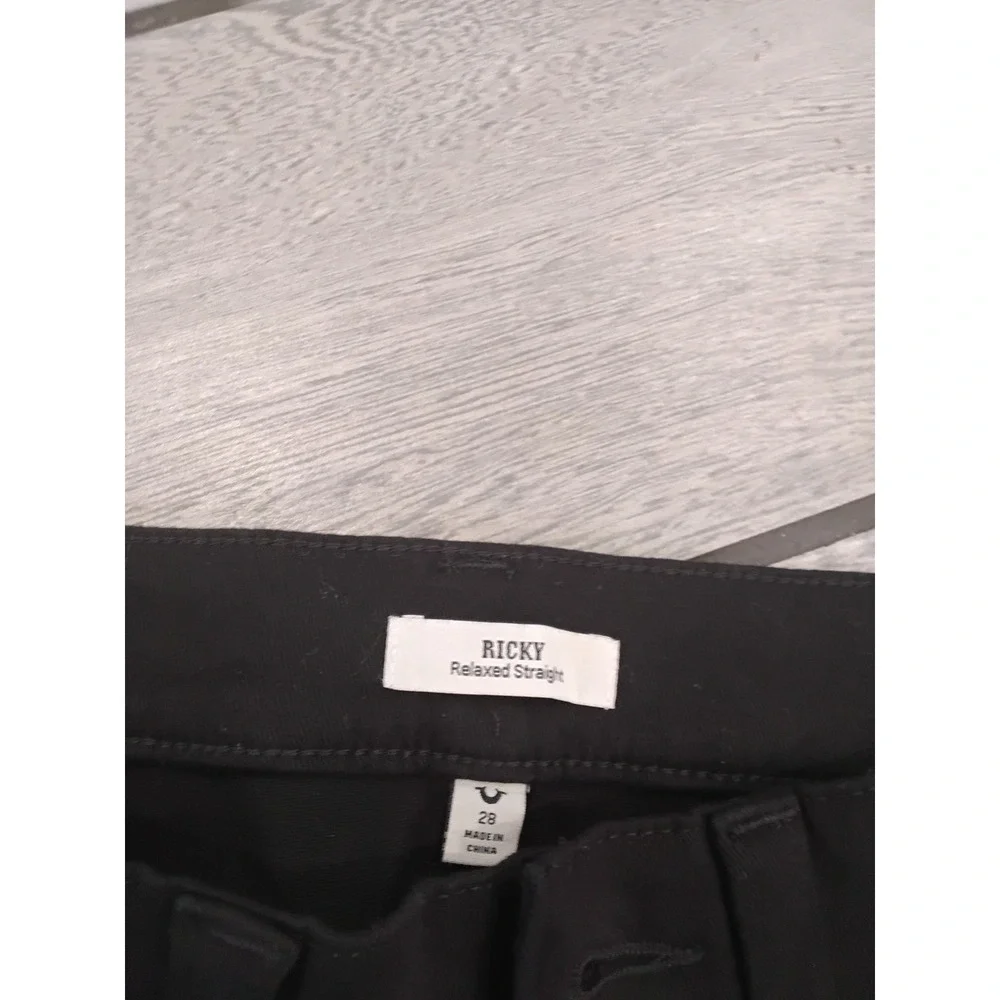 True Religion Ricky Relaxed Straight Black Jeans Mens‎ 28x34 New NWT